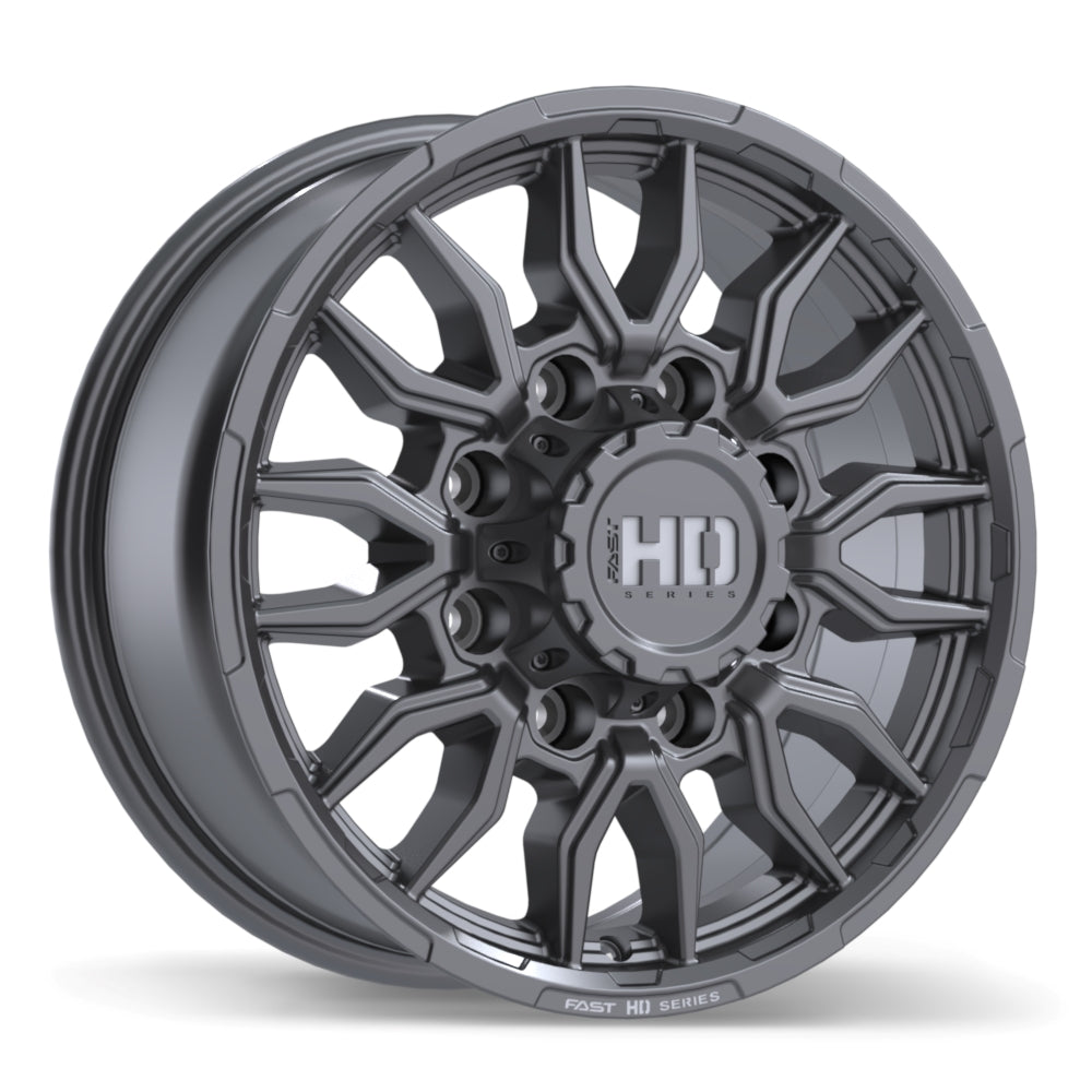 Fast HD Grit Satin Gunmetal with Milling 17x7.5 +44 8x180 124.4