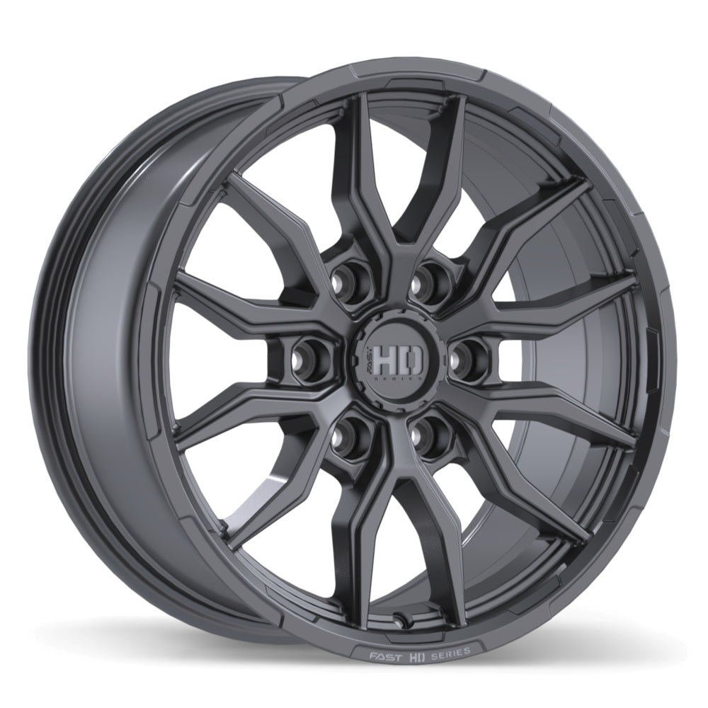 Fast HD Grit Satin Gunmetal with Milling 17x8.0 +24 6x139.7 78