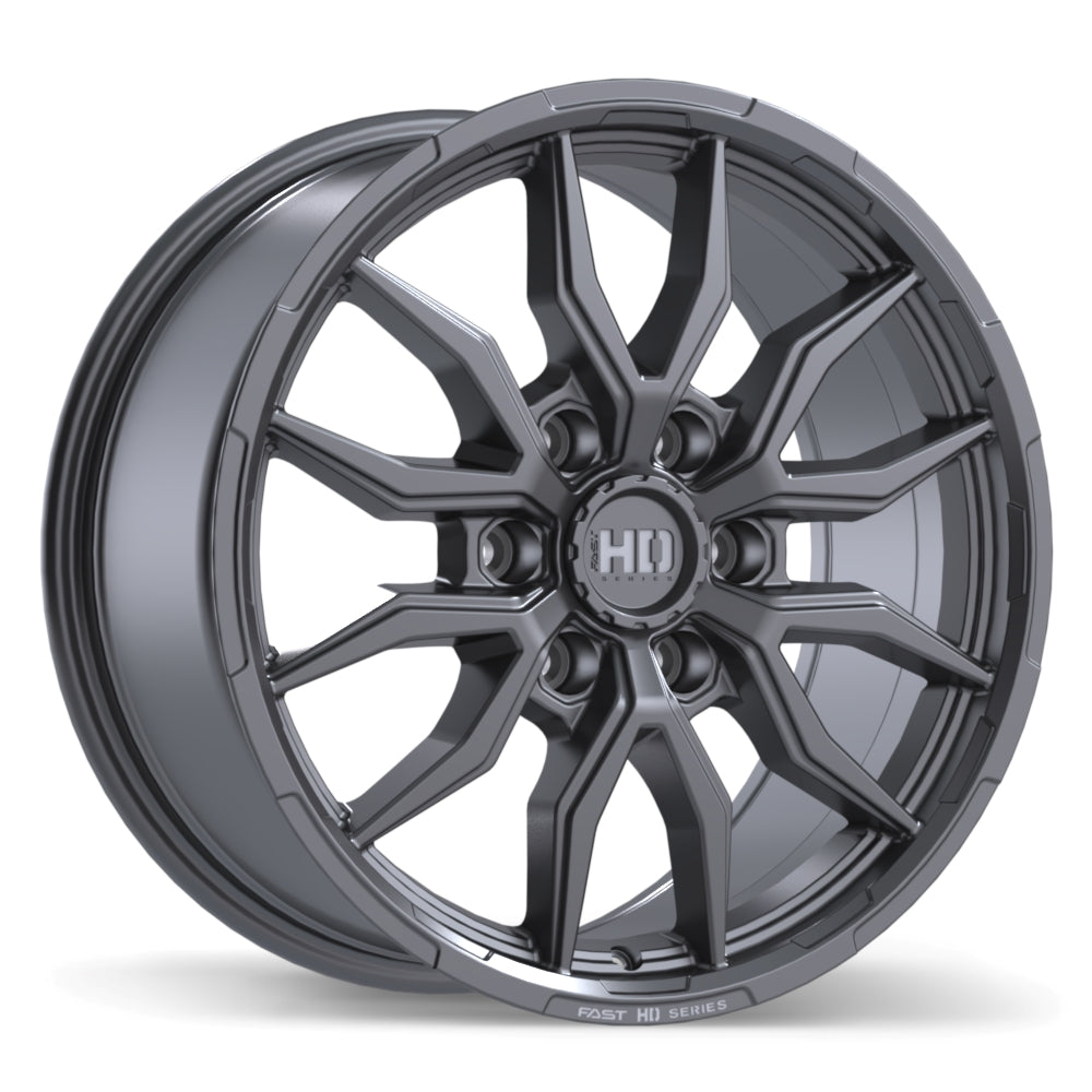 Fast HD Grit Satin Gunmetal with Milling 18x8.5 +44 6x135 87.1