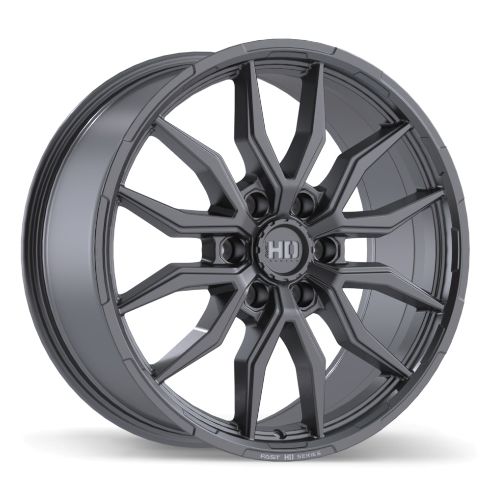 Fast HD Grit Satin Gunmetal with Milling 20x9.0 +44 6x135 87.1