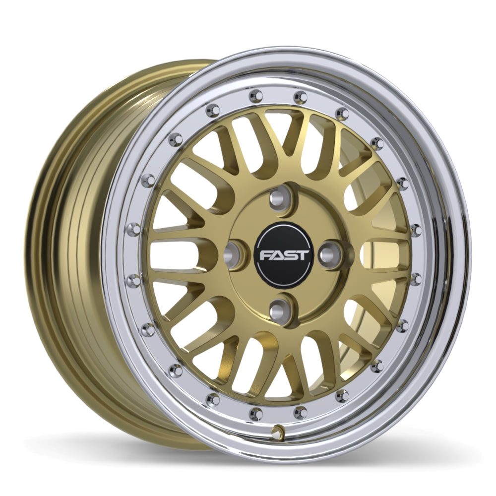 Fast Wheels FR01 Gloss Gold with Machined Lip 15x7.0 +40 4x100 72.6