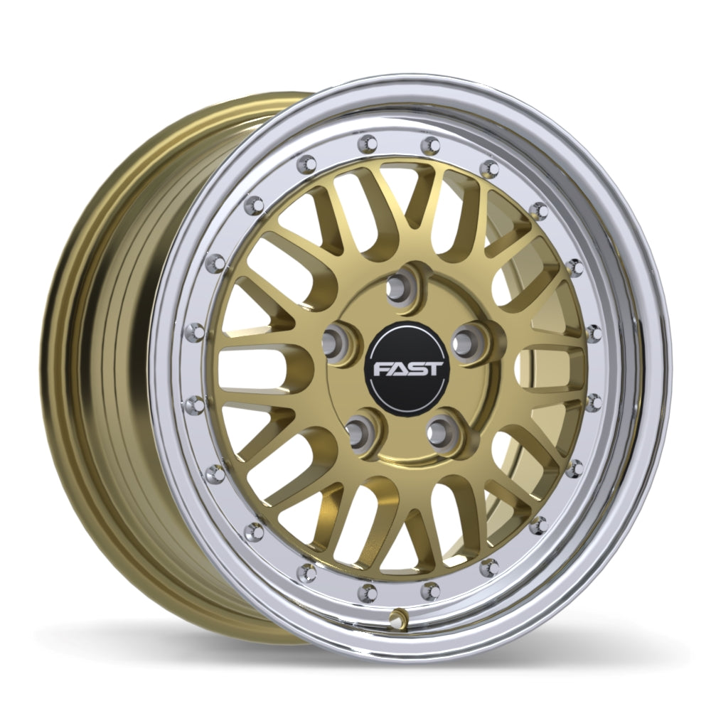 Fast Wheels FR01 Gloss Gold with Machined Lip 15x7.0 +40 5x100 72.6