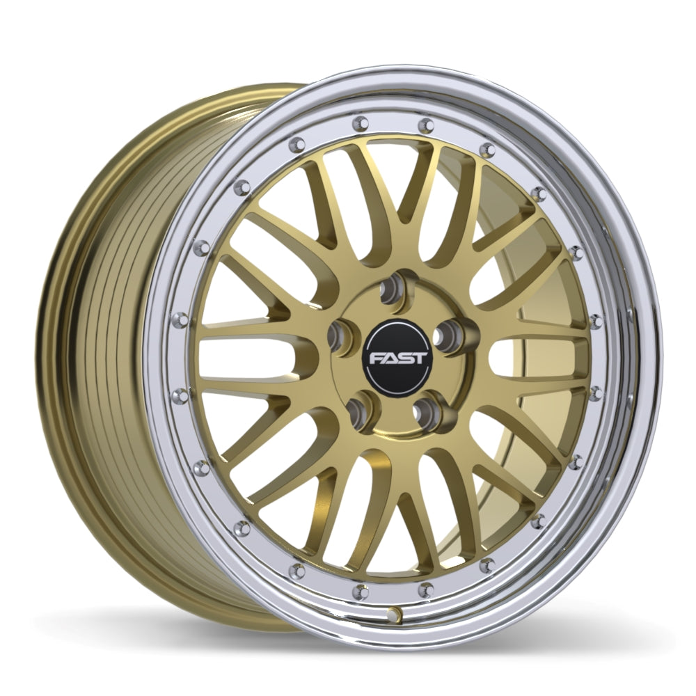 Fast Wheels FR01 Gloss Gold with Machined Lip 18x8.5 +45 5x100 72.6