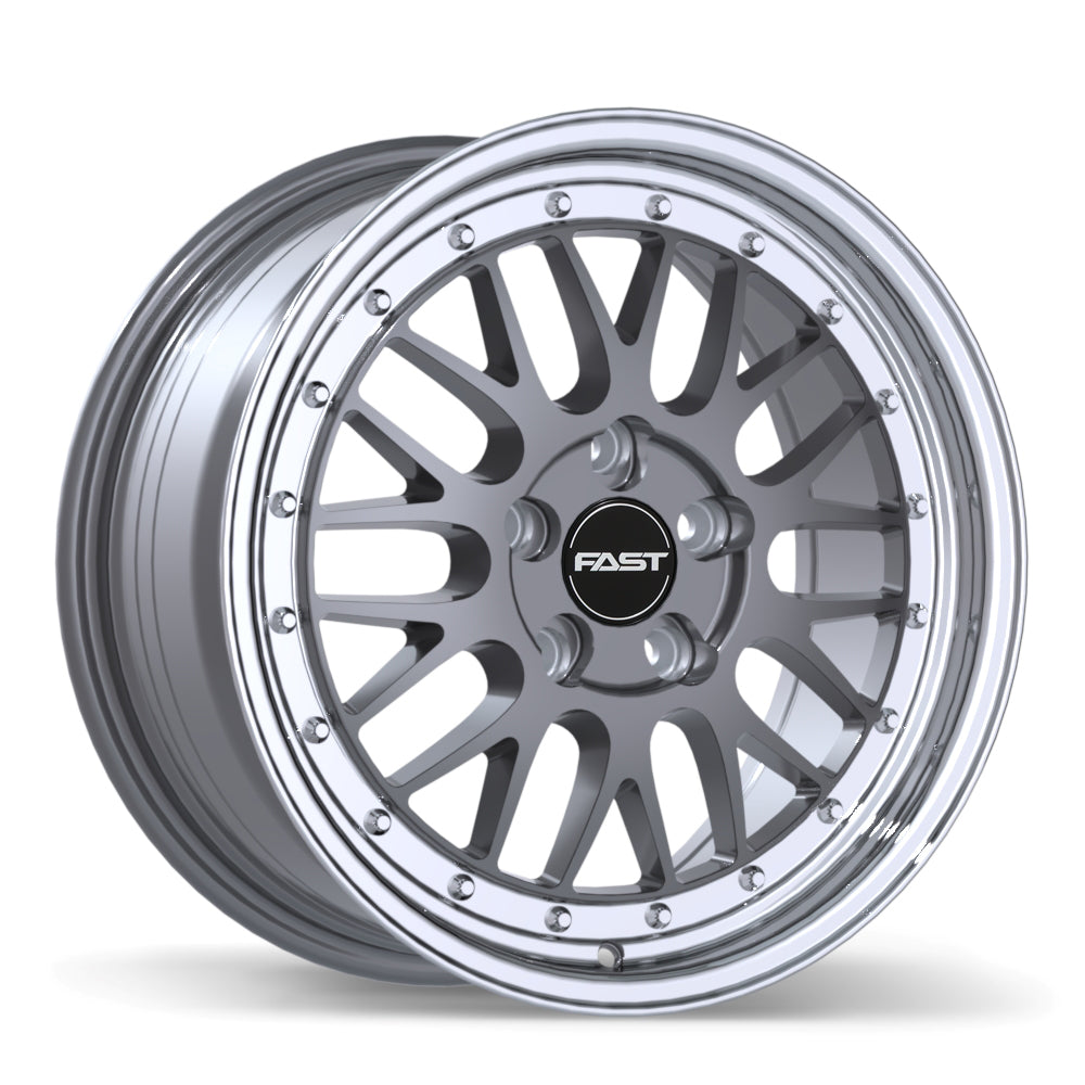 Fast Wheels FR01 Gloss Gunmetal with Machined Lip 17x8.0 +45 5x115 72.6