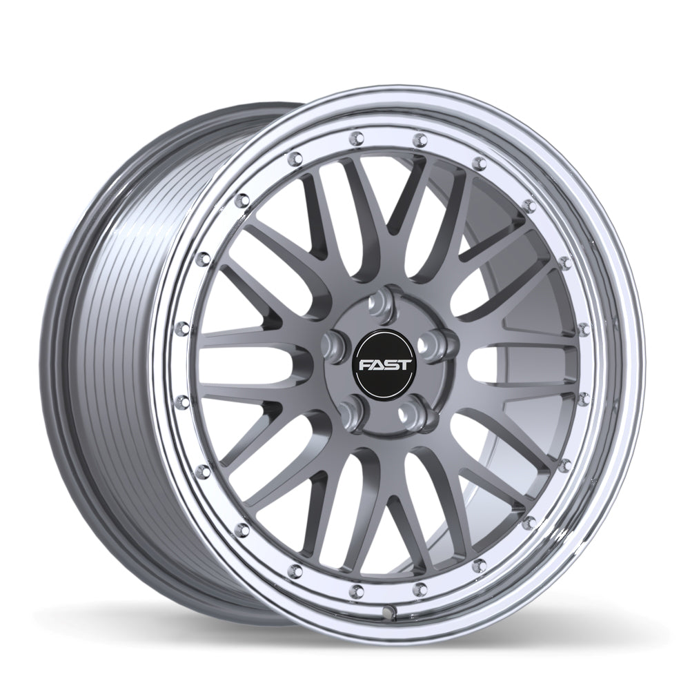 Fast Wheels FR01 Gloss Gunmetal with Machined Lip 19x9.5 +35 5x100 72.6