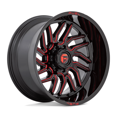 Fuel D808 HURRICANE Gloss Black Milled Red Tint 24x12 -44 5X150 110.2