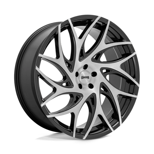 DUB S260 G.O.A.T. Brushed Face W/ Gloss Black Dark Tint Spokes 24x10 +10 5X127 78.1