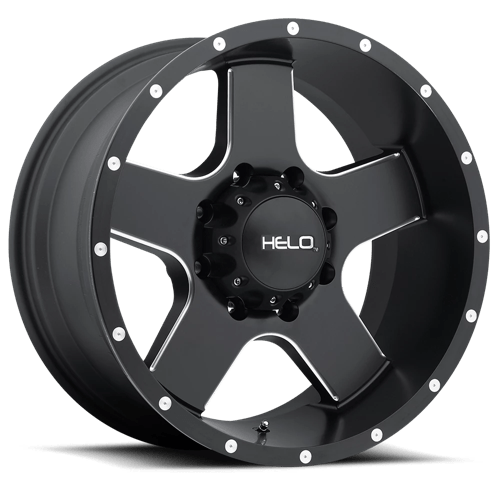 Helo HE886 Satin Black W/ Milled Spokes & Flange 18x9 -12 6X139.7 106.25
