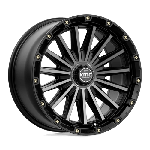 KMC KM102 SIGNAL Satin Black W/ Gray Tint 17x9 +18 6X114.3/6X139.7 78.1
