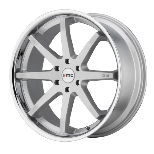 KMC KM715 REVERB Brushed Silver W/ Chrome Lip 20x9 +30 6X135 87.1