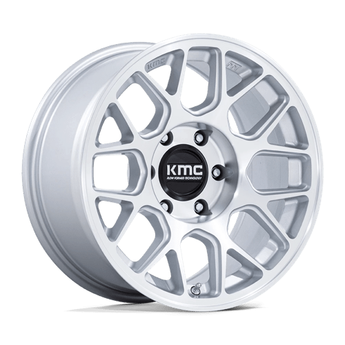 KMC KM730 HATCHET Gloss Silver W/ Machined Face 17x8.5 +25 6X139.7 106.1