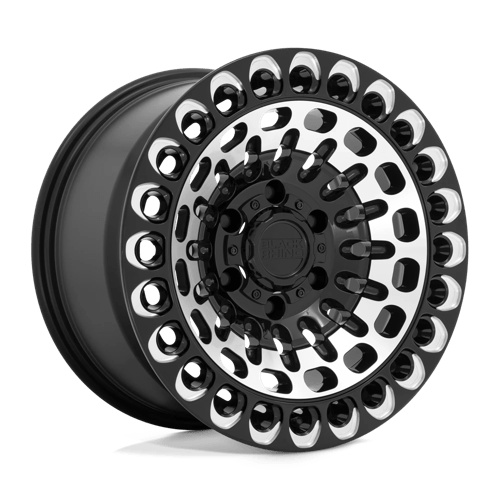 Black Rhino Hard Alloys LABYRINTH Gloss Black W/ Machined Face & Milling 17x9.5 +12 6X139.7 112.1