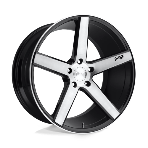 Niche M124 MILAN Gloss Black Brushed 20x8.5 +35 5X120 72.56