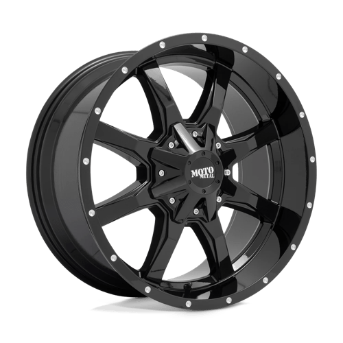 Moto Metal MO970 Gloss Black W/ Milled Lip 17x9 -12 8X165.1 125.5