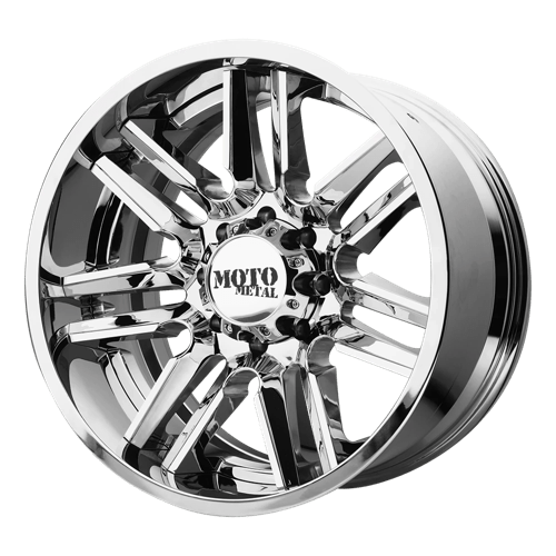 Moto Metal MO202 Chrome Center W/ Gloss Black Milled Lip 22x10 -18 6X139.7 106.25