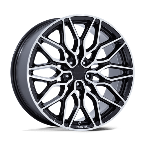 Niche NC277 CALABRIA 5 Gloss Black Machined 22x10.5 +38 5X120 74.1