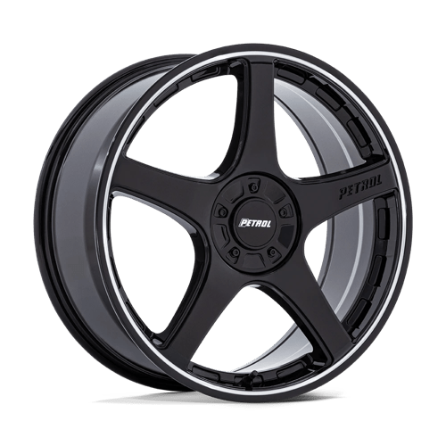 Petrol PE003 P2E Gloss Black W/ Machined Lip 19x8 +40 5X108/5X114.3 72.56