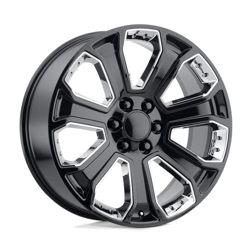 Performance Replicas PR113 Gloss Black W/ Chrome Accents 22x9 +24 6X139.7 78.1