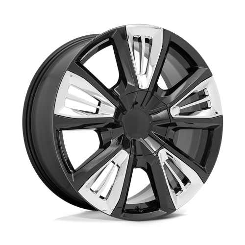 Performance Replicas PR212 Gloss Black W/ Chrome Accents 22x9 +28 6X139.7 78.1