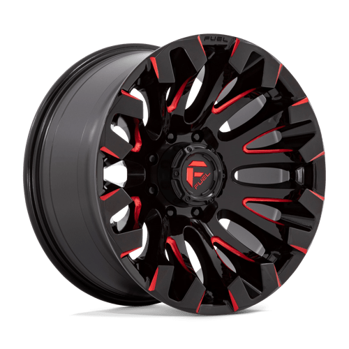 Fuel D829 QUAKE Gloss Black Milled Red Tint 20x10 -18 8X180 124.3