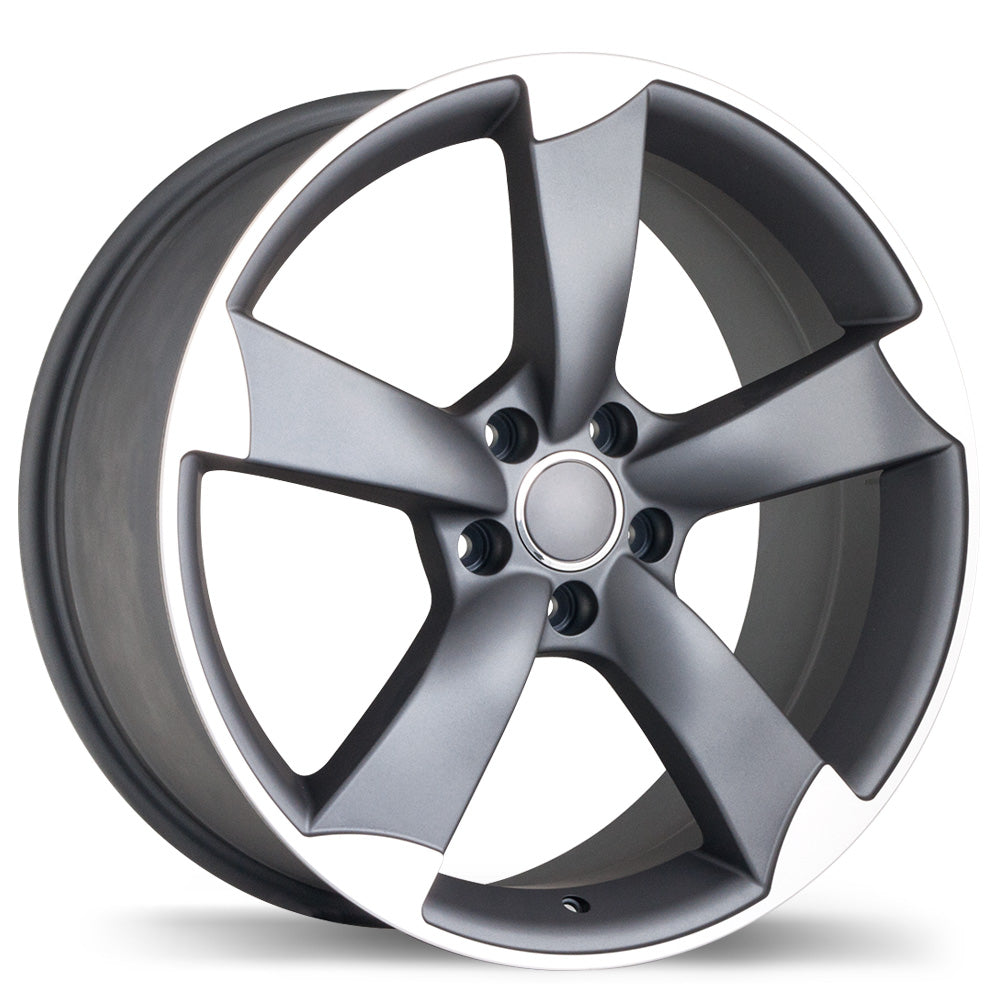 Replika R134A Matte Gunmetal with Machined Face 19x8.5 +35 5x112 66.5