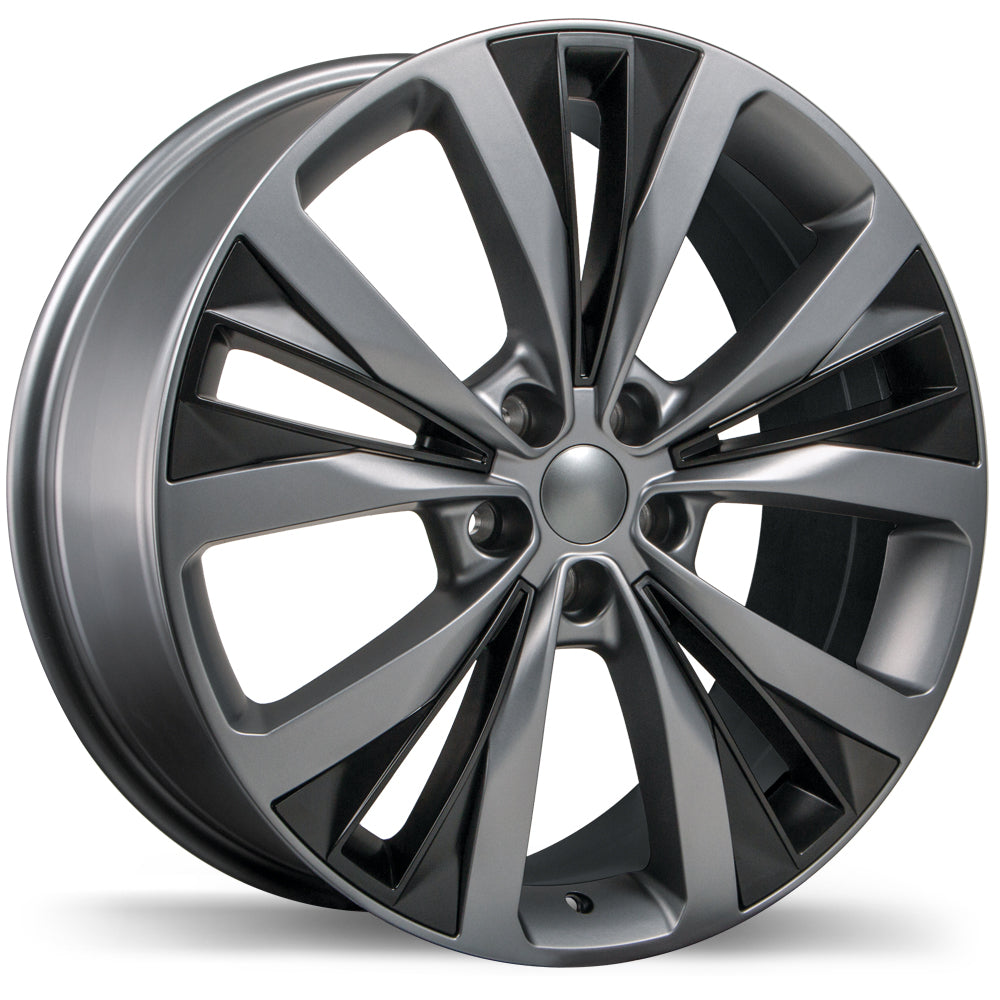 Replika R201 Matte Gunmetal with Matte Black Inserts 20x8.5 +45 5x108 63.4