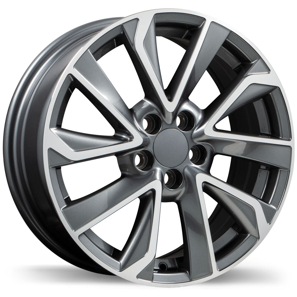 Replika R240 Gloss Gunmetal with Machined Face 16x6.5 +39 5x100 54.1