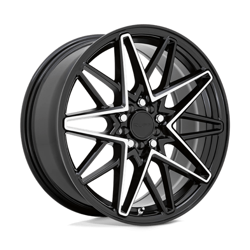 Ruff CLUTCH Gloss Black W/ Machined Face 18x8 +38 5X100/5X114.3 72.1