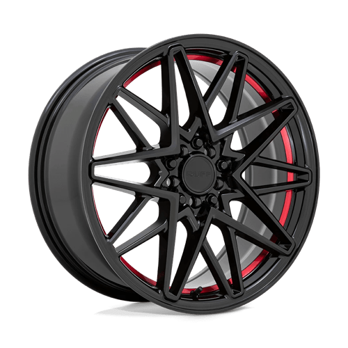 Ruff CLUTCH Gloss Black W/ Machined Red Inner Lip 18x8 +38 5X108/5X114.3 72.1