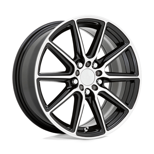 Ruff THROTTLE Gloss Black W/ Machined Face 18x8 +38 5X112/5X120 76.1