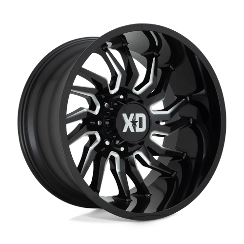 XD XD858 TENSION Gloss Black Milled 22x10 -18 8X165.1 125.1