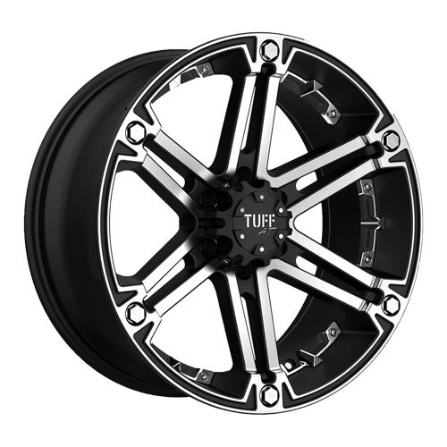 Tuff T01 Flat Black W/ Machined Face 18x9 +25 6X139.7 106.1