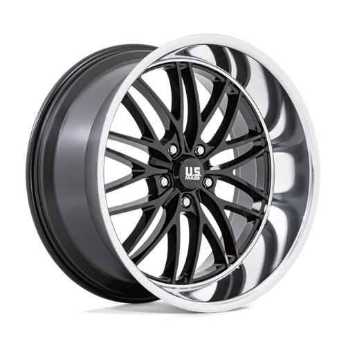 US Mag U138 SANTA CRUZ Gloss Black W/ Diamond Cut Lip 22x10.5 +0 5X127 78