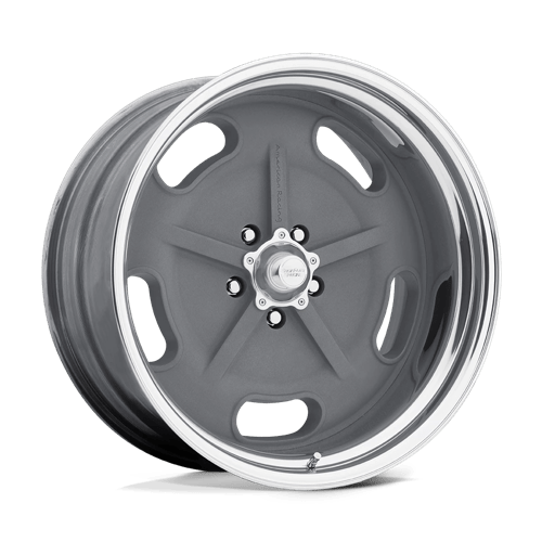American Racing Vintage VN470 SALT FLAT Mag Gray W/ Center Polished Barrel 18x8 +14 5X120.65 83.06