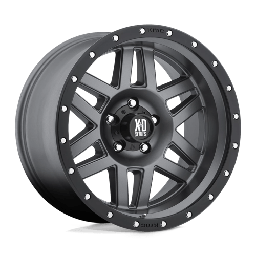 XD XD128 MACHETE Matte Gray W/ Black Ring 17x9 +18 6X135 87.1