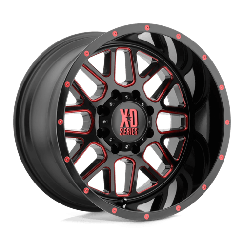 XD XD820 GRENADE Satin Black Milled W/ Red Tinted Clear Coat 20x9 +18 6X135 87.1