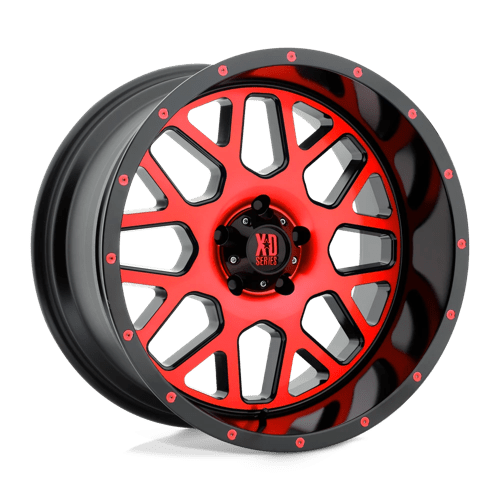 XD XD820 GRENADE Satin Black Mach Face W/ Red Tinted Clear Coat 20x10 -24 5X127 78.3