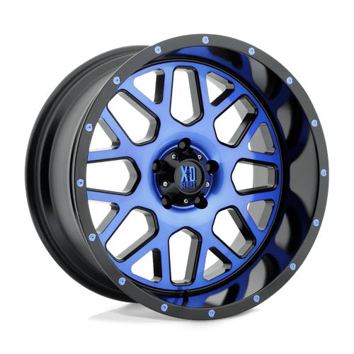 XD XD820 GRENADE Satin Black Mach Face W/ Blue Tinted Clear Coat 20x10 -24 5X127 78.3