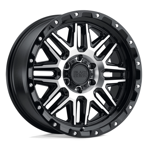 Black Rhino Hard Alloys ALAMO Gloss Black W/ Machined Face & Stainless Bolts 17x9 -18 5X127 71.6