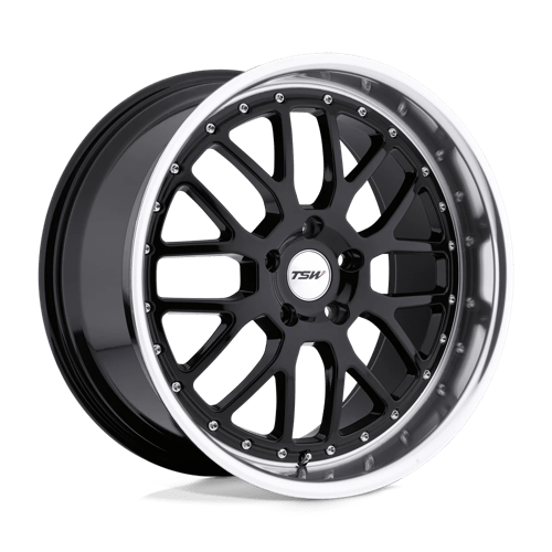 TSW VALENCIA Gloss Black W/ Mirror Cut Lip 17x8 +32 5X100 72.1