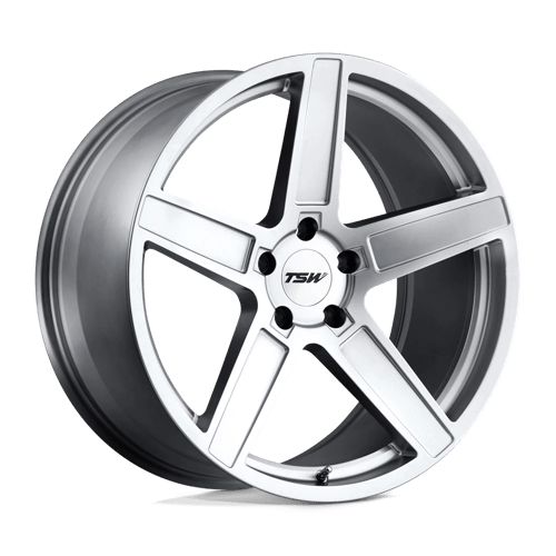 TSW ASCENT Matte Titanium Silver 20x10 +25 5X112 72.1