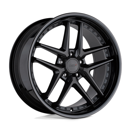 TSW PREMIO Matte Black W/ Gloss Black Lip 19x9.5 +20 5X114.3 76.1