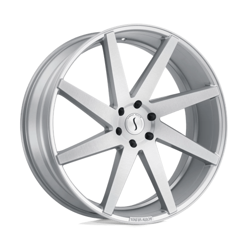Status BRUTE Silver W/ Brushed Machined Face 22x9.5 +30 6X114.3 66.06