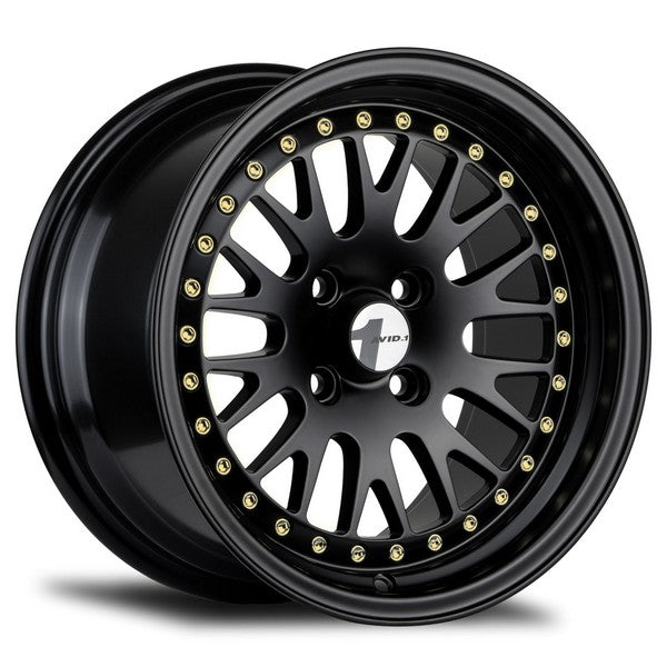 Avid 1 AV-12 MATTE BLACK W/ GOLD 15x8 +25 4X100 73.1