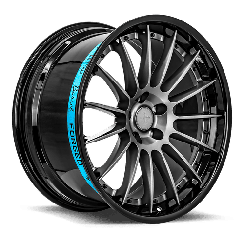 SENTALI BARREL SB2 Gloss Black Lip / Matte Gunmetal Centre 22x10.5 +40 5x112 66.6