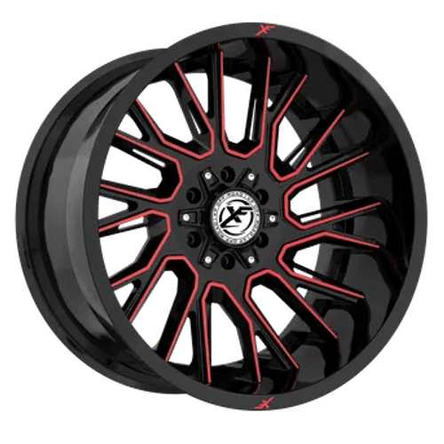 XF OFFROAD XF-230 Black Machined Red 20x9 +12 5x127/5x139.7 78.1