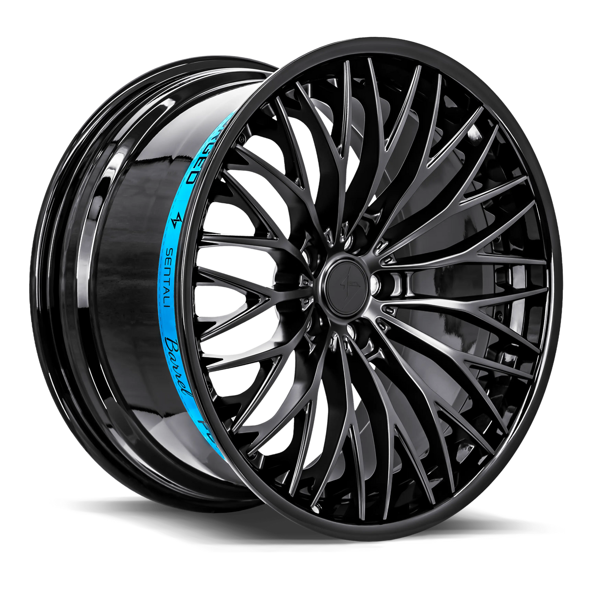 SENTALI BARREL SB1 Gloss Black Lip / Matte Black Centre 20x10 +20 5x115 71.6