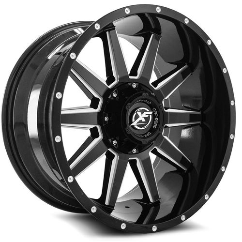 XF OFFROAD XF-219 Gloss Black Milled 22x12 -44 6x135/6x139.7 108