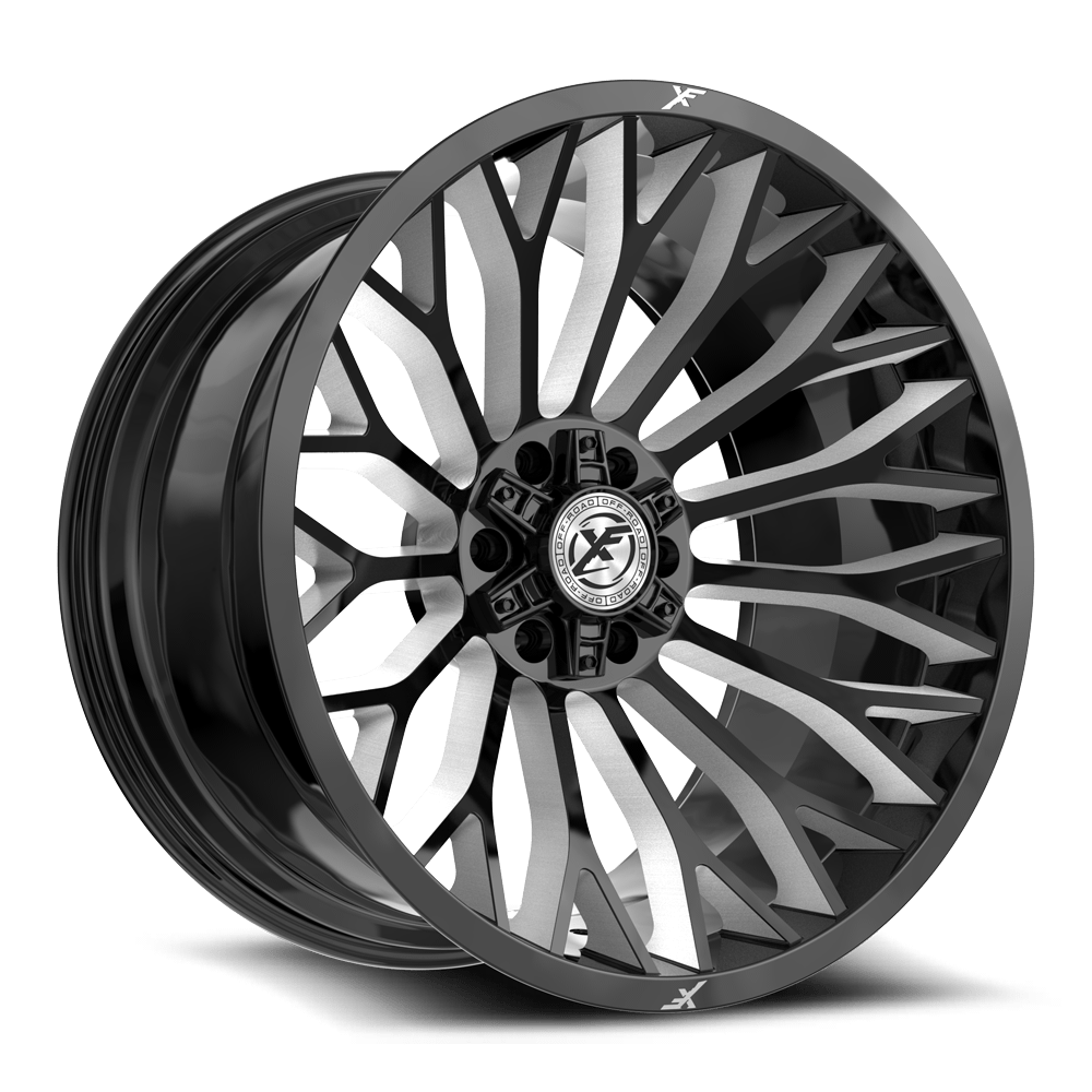 XF OFFROAD XF-237 Gloss Black Milled 24x14 -76 5x127/5x139.7 78.1