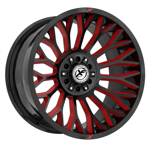 XF OFFROAD XF-237 Gloss Black Milled Red 20x9 +12 5x127/5x139.7 78.1